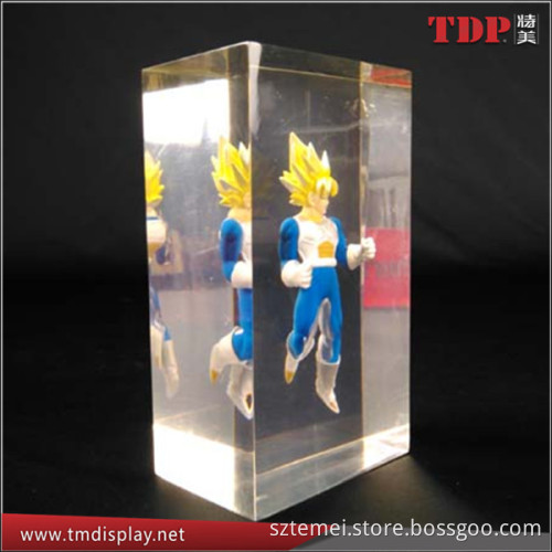 Customized Clear Acrylic Small Figure Embedment Lucite Embedment Block